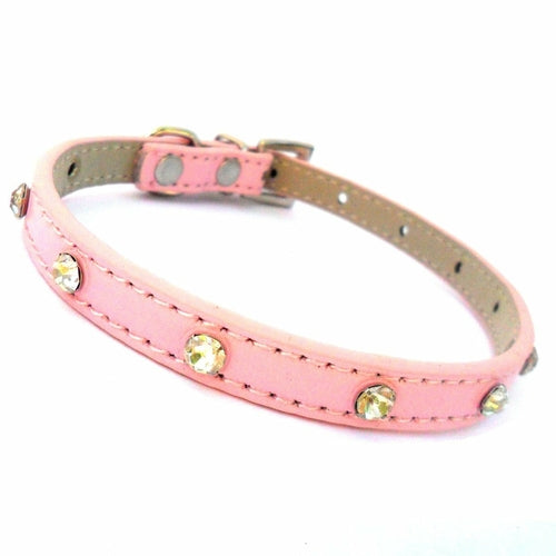 Baby Diamante Crystal Collar for Small Dogs & Puppies - Pink Sparkle Glamour
