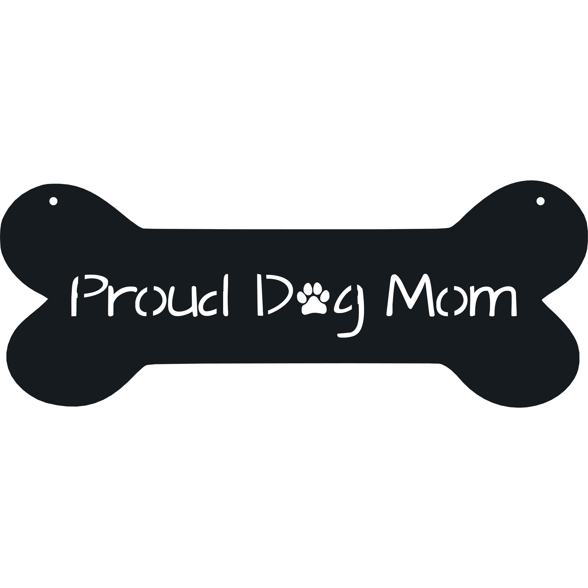 Proud Dog Mom Metal Wall Art - Powder Coated Black Home Decor Sign