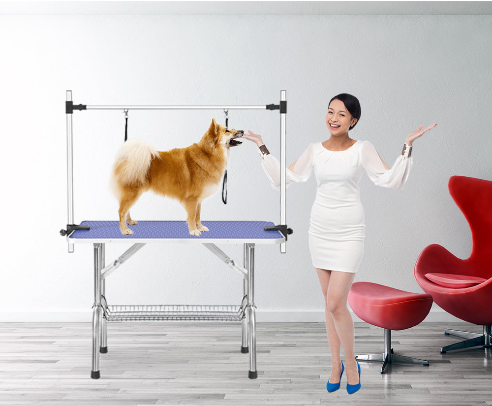 Professional Folding Dog Grooming Table - Heavy Duty Adjustable Pet Grooming Station