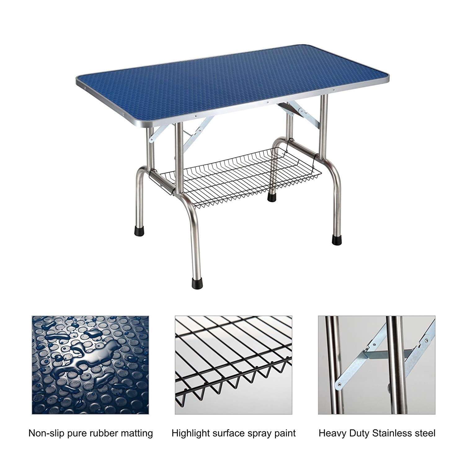 Professional Folding Dog Grooming Table - Heavy Duty Adjustable Pet Grooming Station