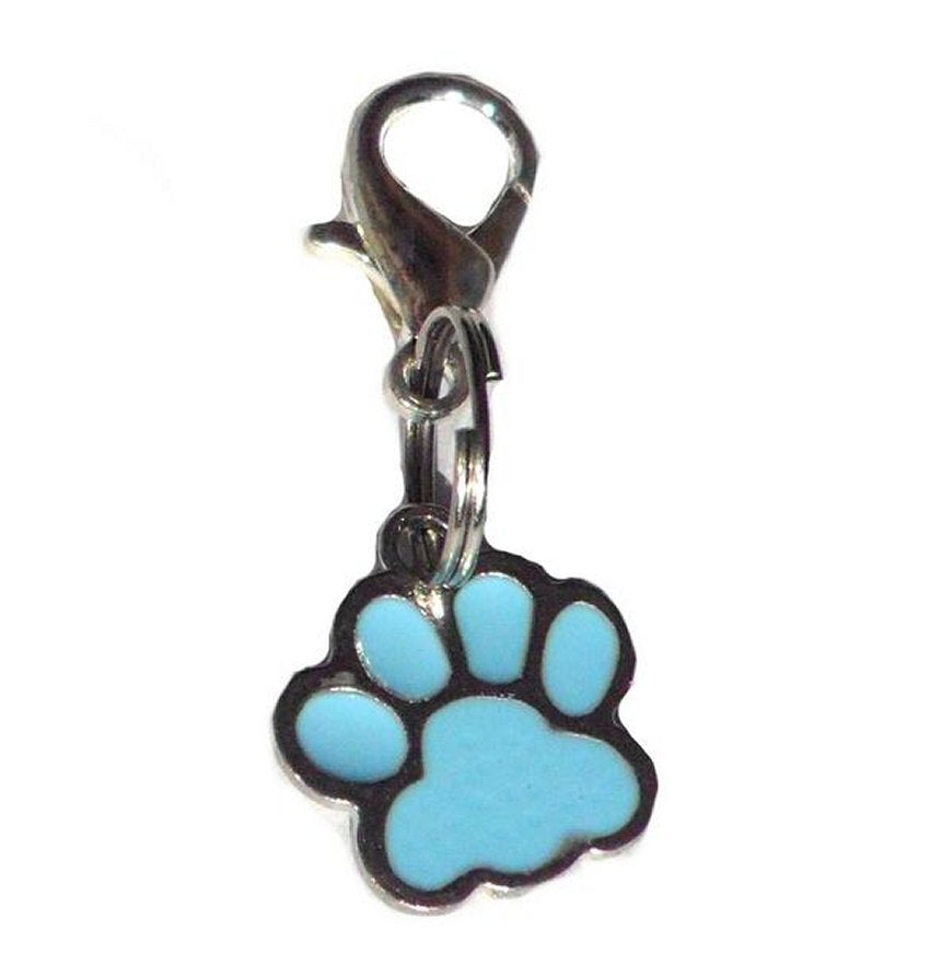 Enamel Paw Charm for Dog & Cat Collars - Blue & Pink Available