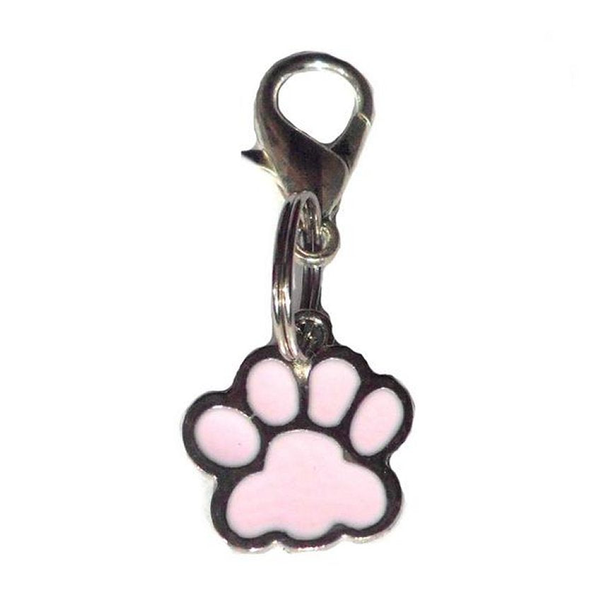 Enamel Paw Charm for Dog & Cat Collars - Blue & Pink Available